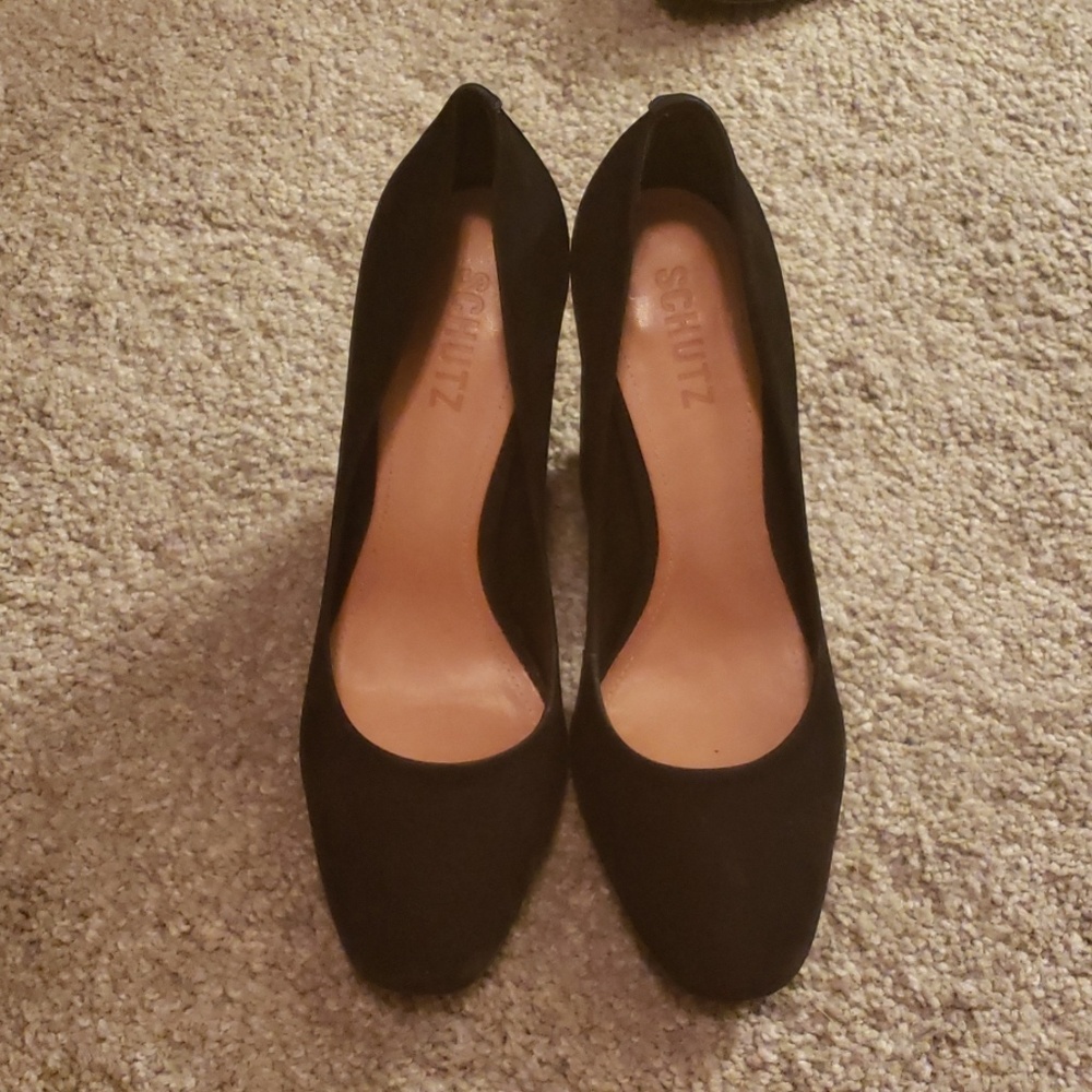Black block heels